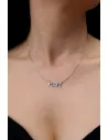 Срібне кольє з надписом "Mom" покрите родієм (Арт 620 р)