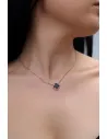 Срібне кольє "Конюшина" з Оніксом, покрите позолотю (Арт 650 п)