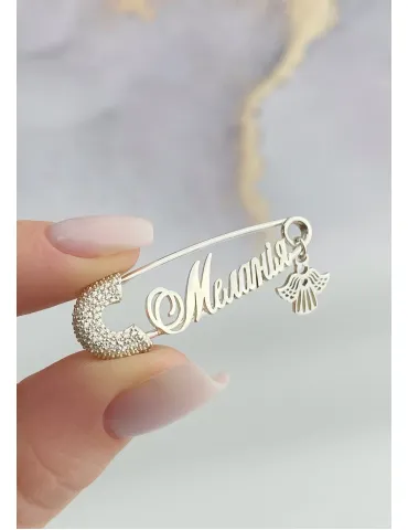 Іменна шпилька Меланія з янголятком (Арт Шп. р)