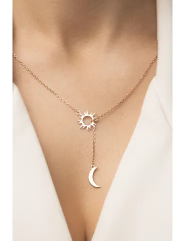 Кольє "Сонце з місяцем" покрите позолотою (Арт 687 п)