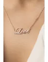 Срібне кольє  Love покрите позолотою (Арт 777 п)