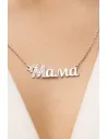 Срібне кольє "Мама" з фінітами (Арт 653 р)